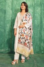 Creamy Silver Chanderi Kurta Set