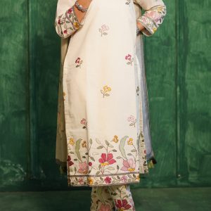 Ivory Embroidered Pure Cotton Kurta Set