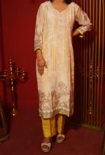 Soul Flower Yellow Muslin Kurta Set