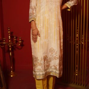 Soul Flower Yellow Muslin Kurta Set