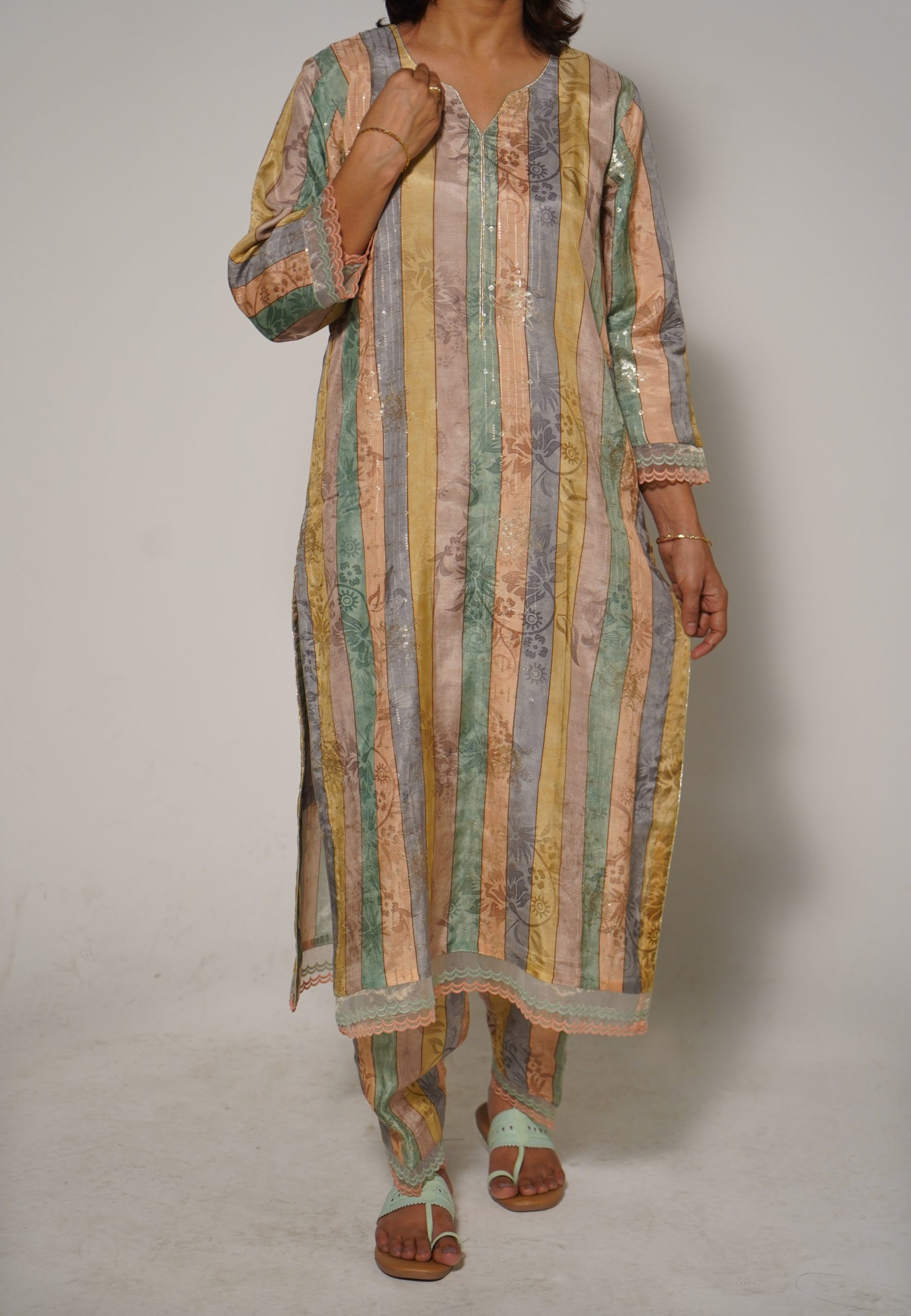 Four Shades Muslin Kurta Set