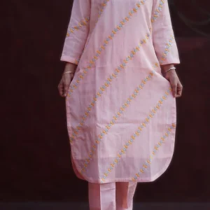 Peachy Vibes Mul-Cotton Kurta Set