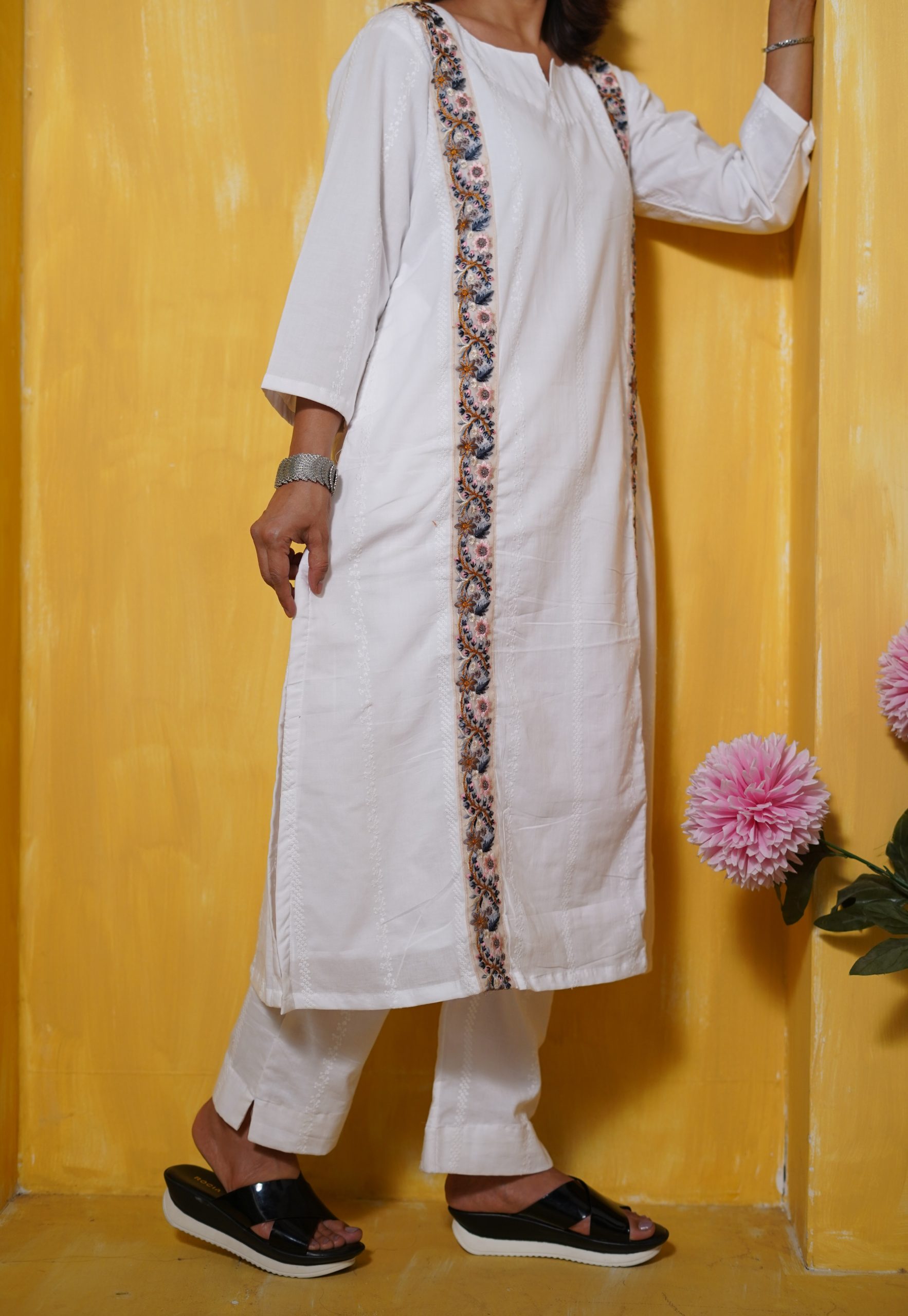 Summer White Pure Cotton Kurta Set