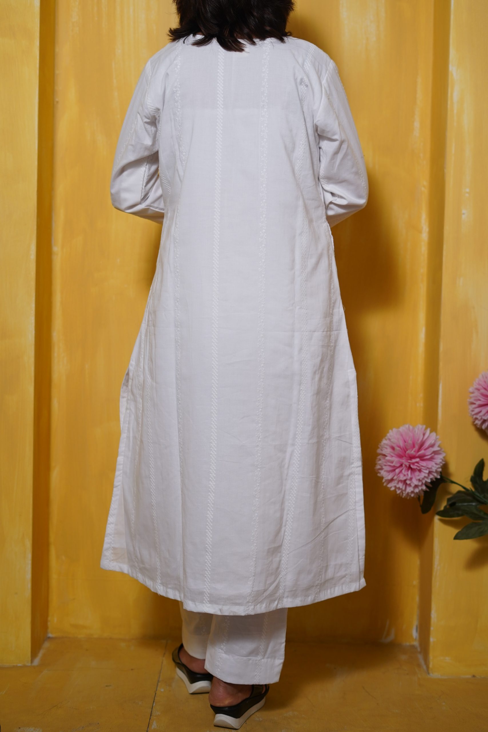 Summer White Pure Cotton Kurta Set - Image 5