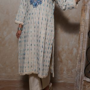 Blue Orchid Kurta - Pure Linen Elegance