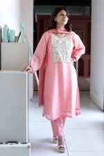 Rose Pink Chanderi Silk Kurta Set – Grace in Every Thread 🌸Silken Rose